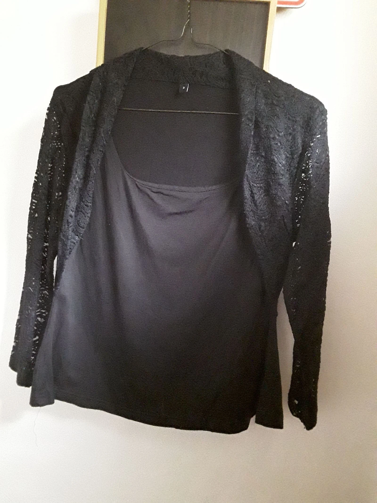 T-shirt met 3/4 mouwen van kanten – photo 2